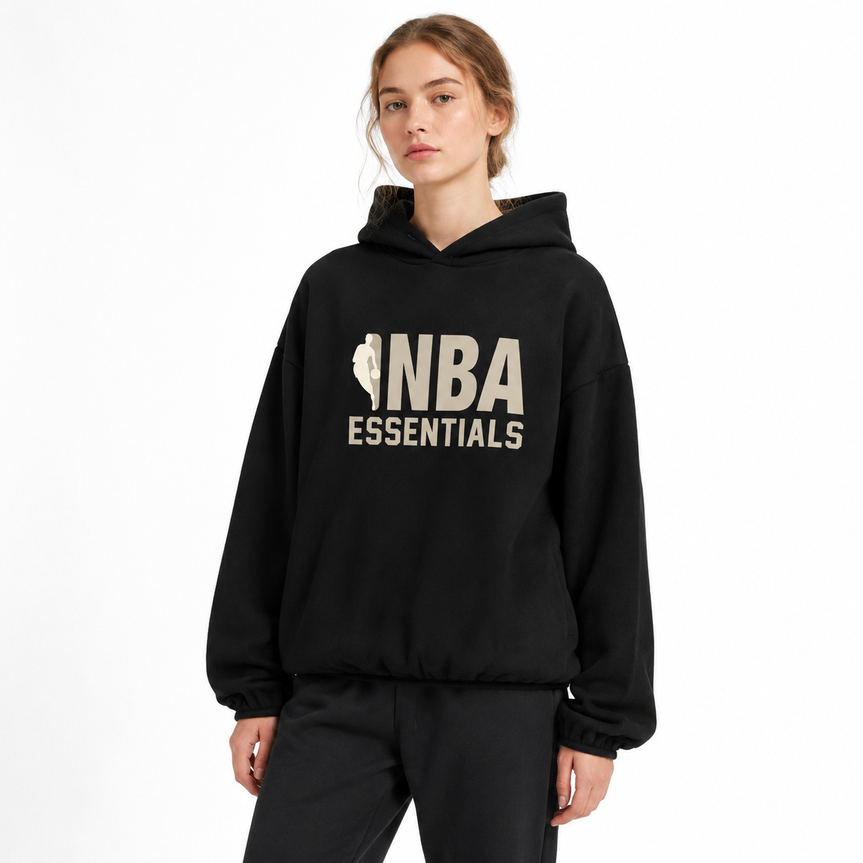 Fear of God Essentials NBA Hoodie Black Grey