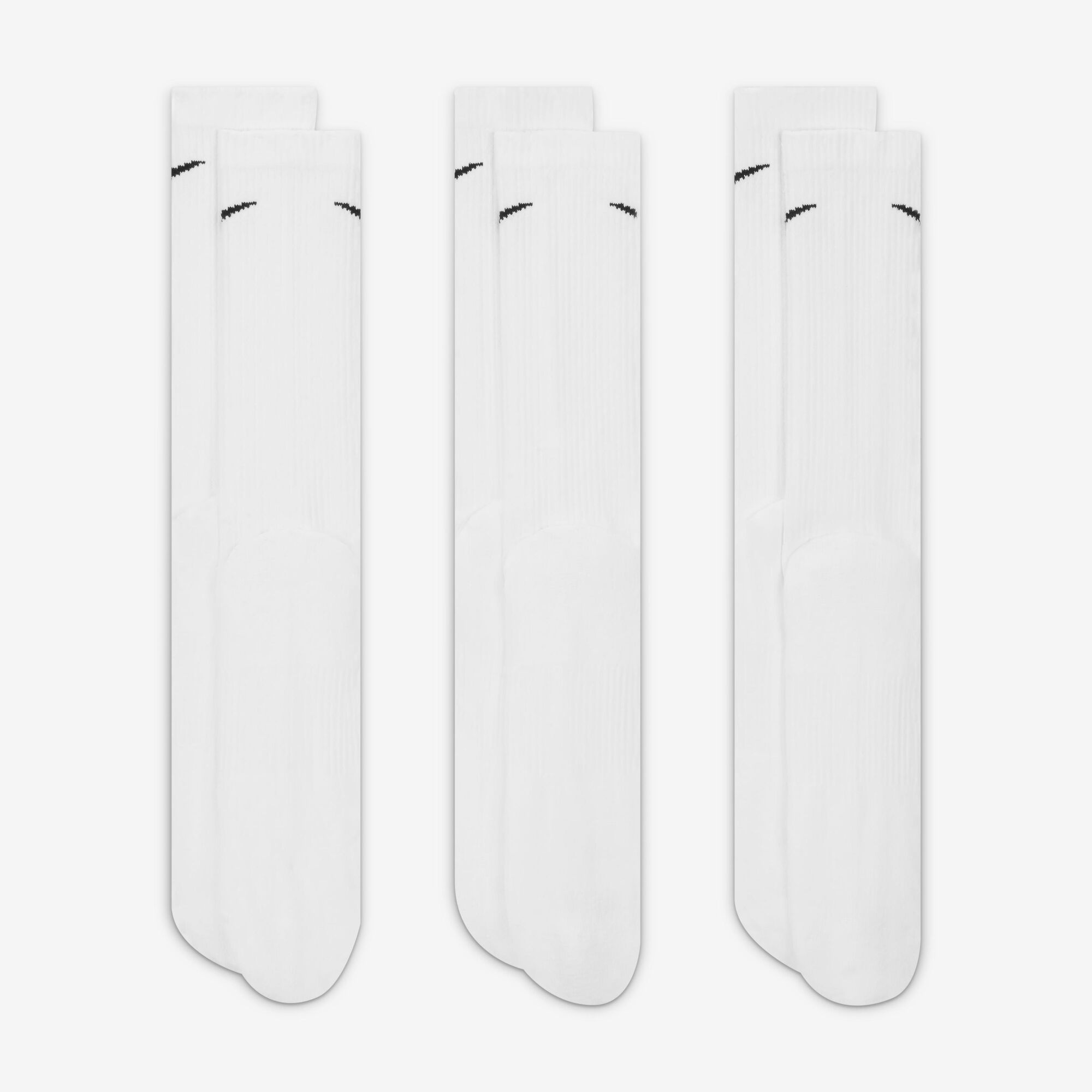 Nike Everyday Plus Cushioned Training Crew Socks (3 Pairs) White/Black - Sneak