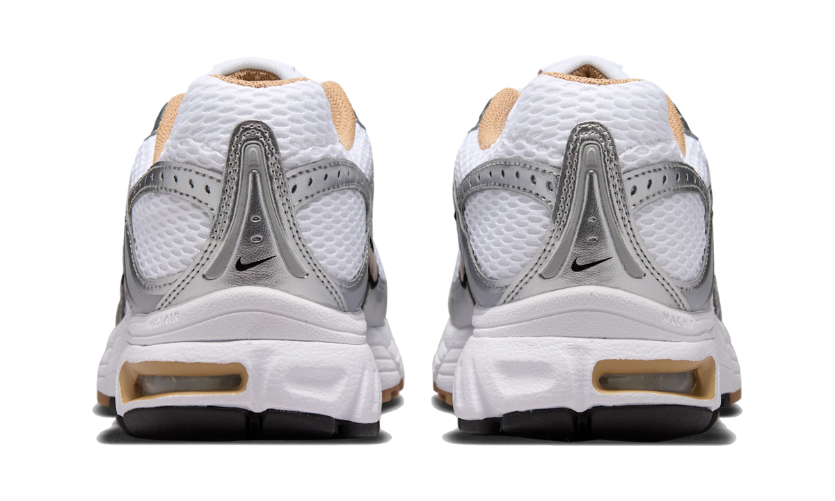Nike Air Max Moto 2K shoes with reflective accents White/Metallic Silver/Black/British Khaki