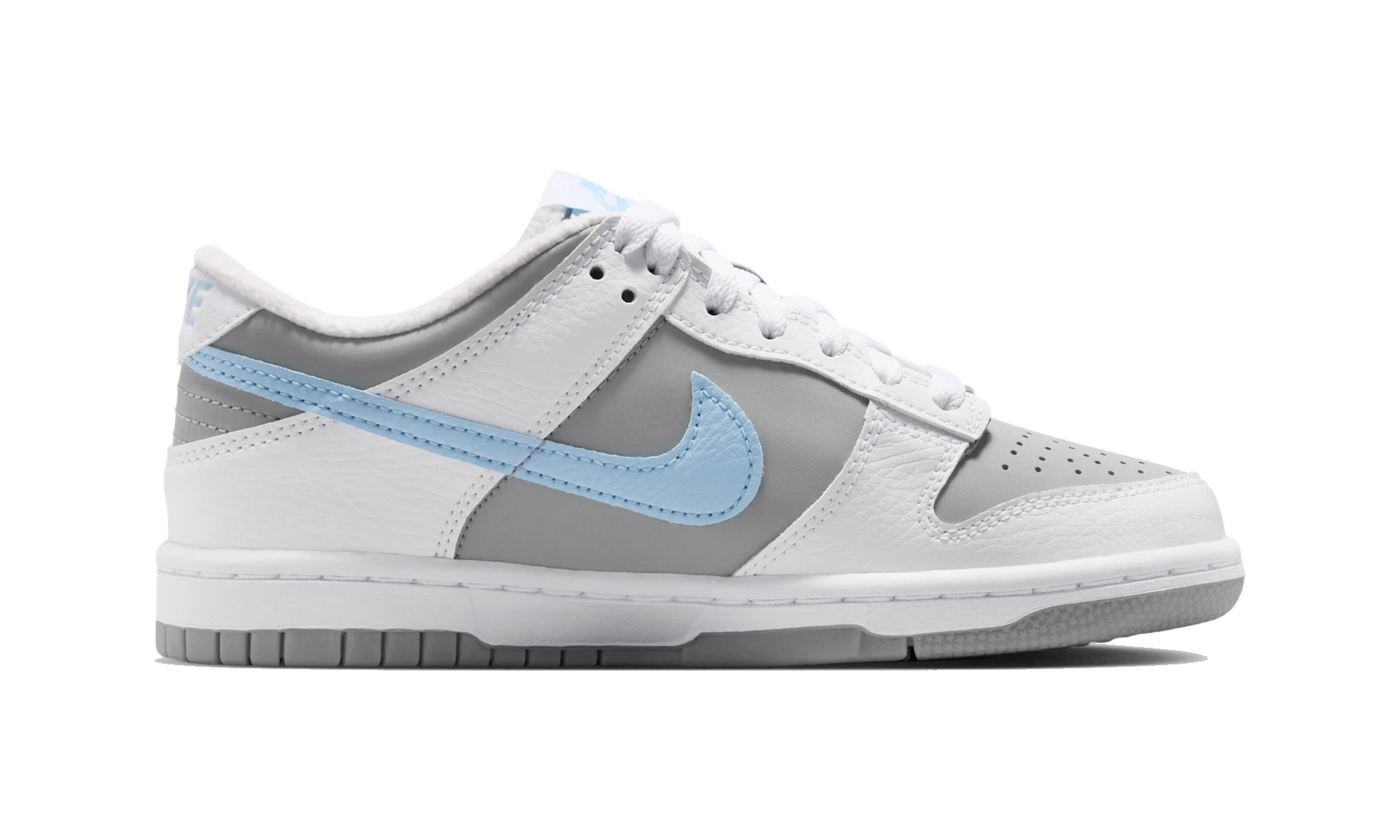 Nike Dunk Low (Boys') Shoes White/Light Smoke Grey/Celestine Blue