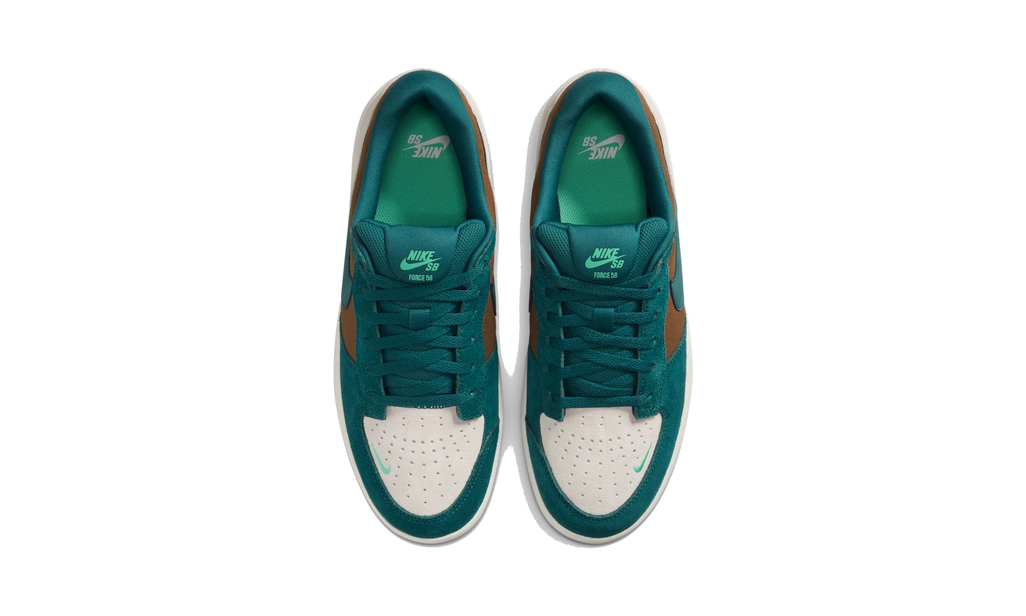 Nike SB Force 58 Skate Shoes Mosswood Brown/Light Orewood Brown/Sail/Geode Teal