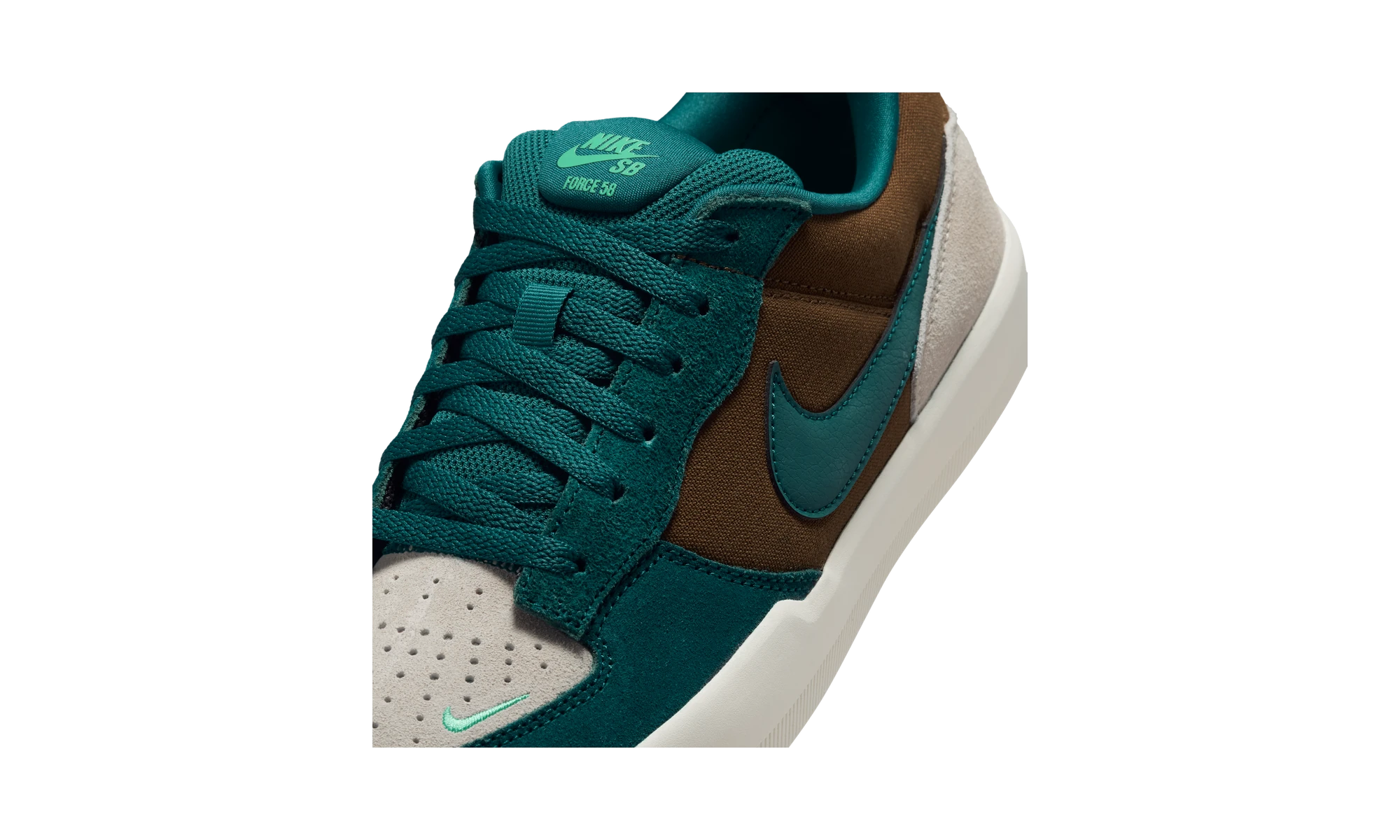 Nike SB Force 58 Skate Shoes Mosswood Brown/Light Orewood Brown/Sail/Geode Teal