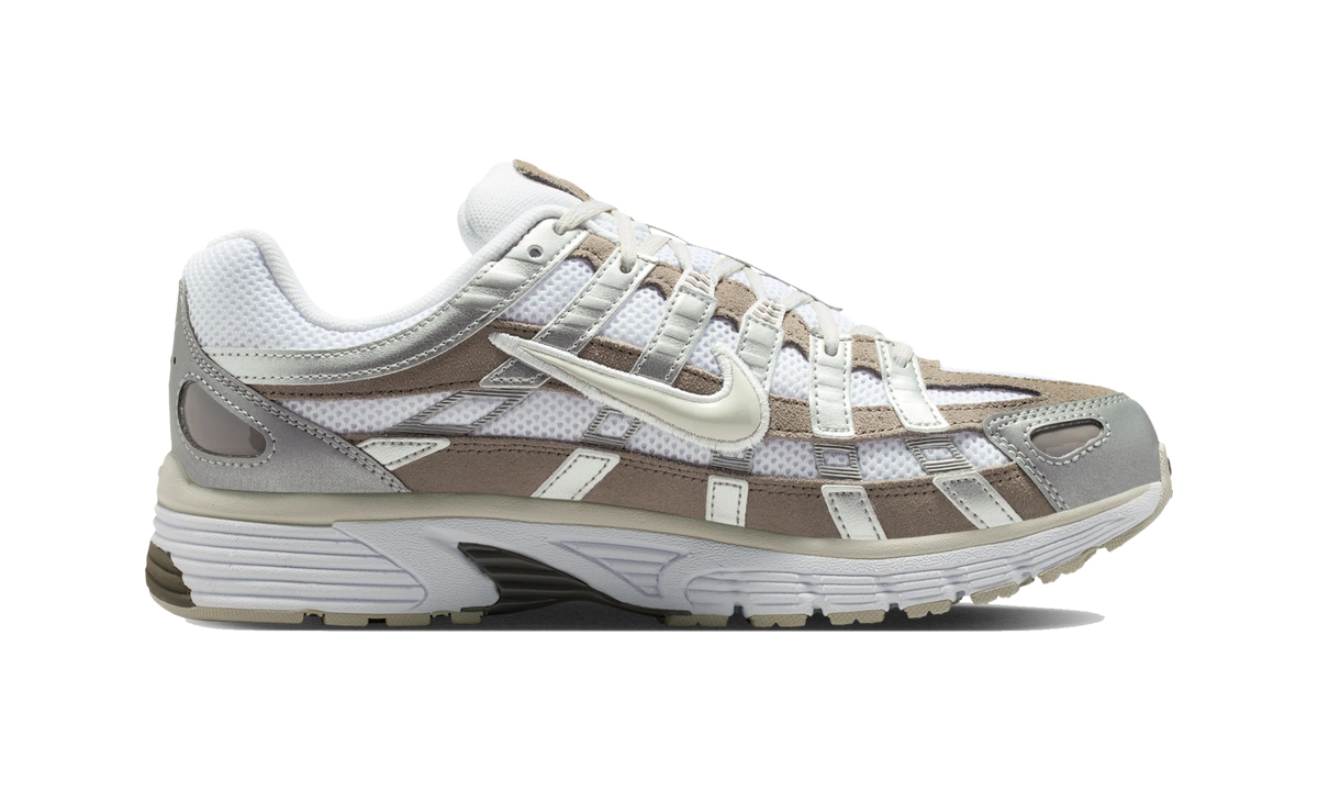 Nike P-6000 White/Metallic Silver/Cave Stone/Light Bone