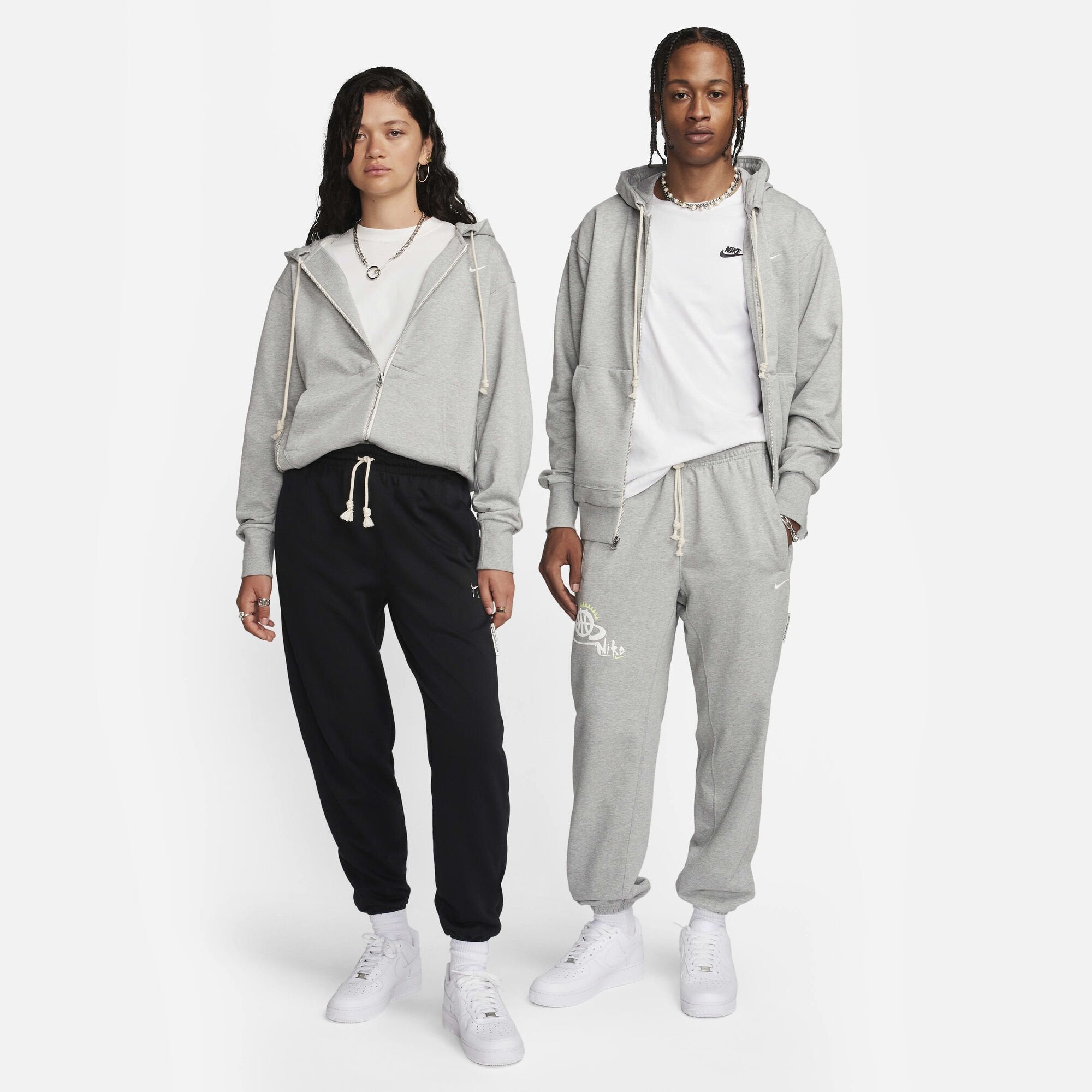 Nike Standard Issue Dri-FIT Full-Zip Basketball Hoodie Dark Grey Heather/Pale Ivory