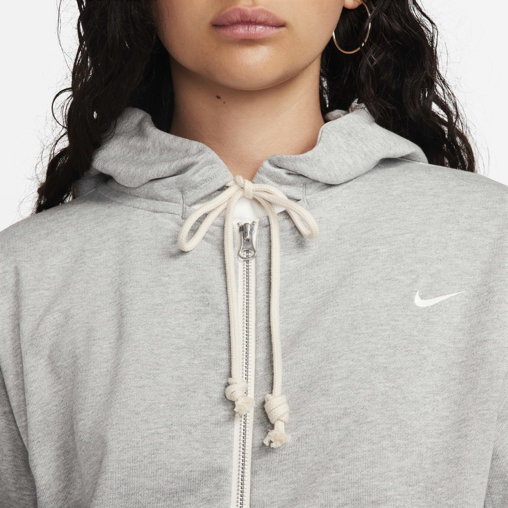 Nike Standard Issue Dri-FIT Full-Zip Basketball Hoodie Dark Grey Heather/Pale Ivory