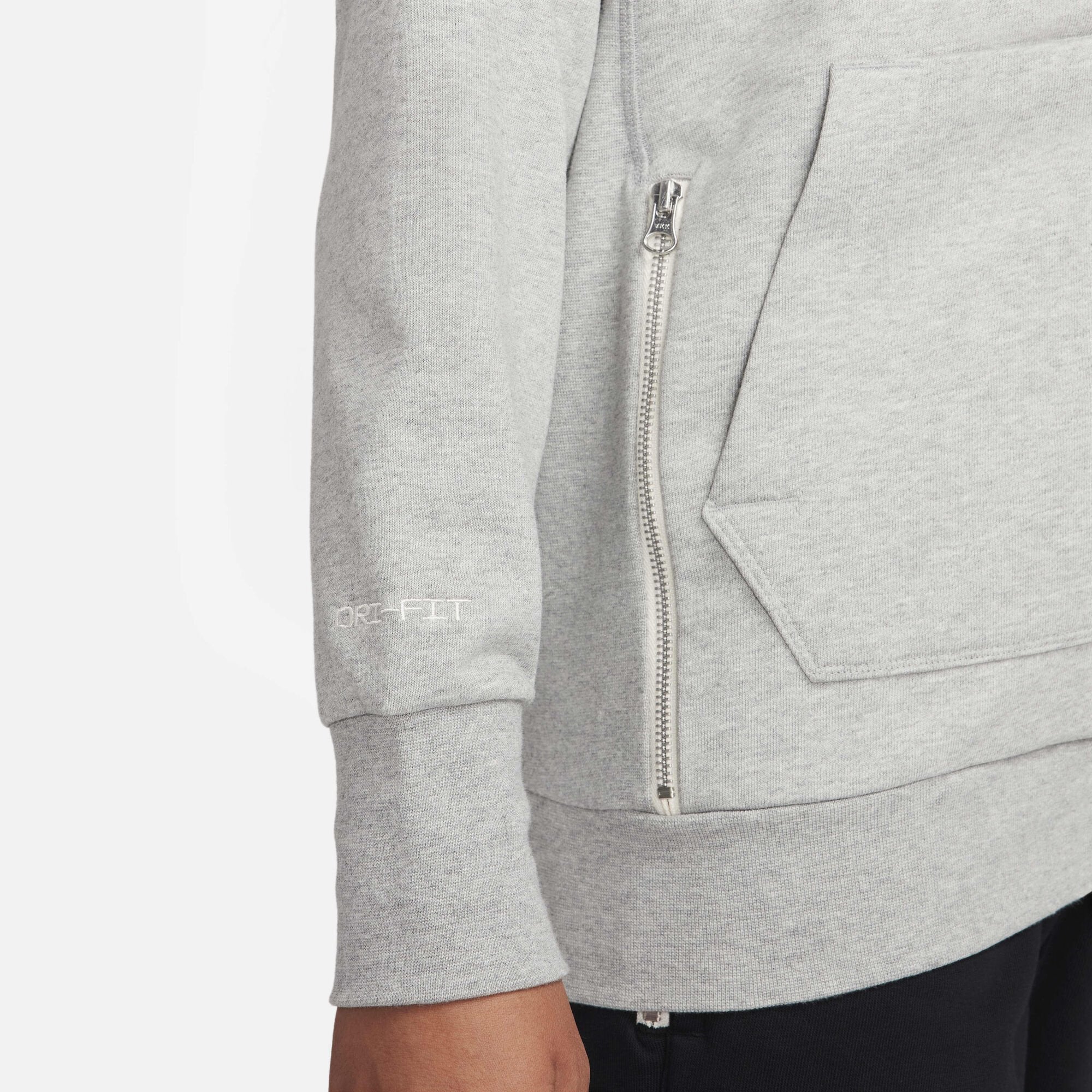 Nike Standard Issue Dri-FIT Full-Zip Basketball Hoodie Dark Grey Heather/Pale Ivory