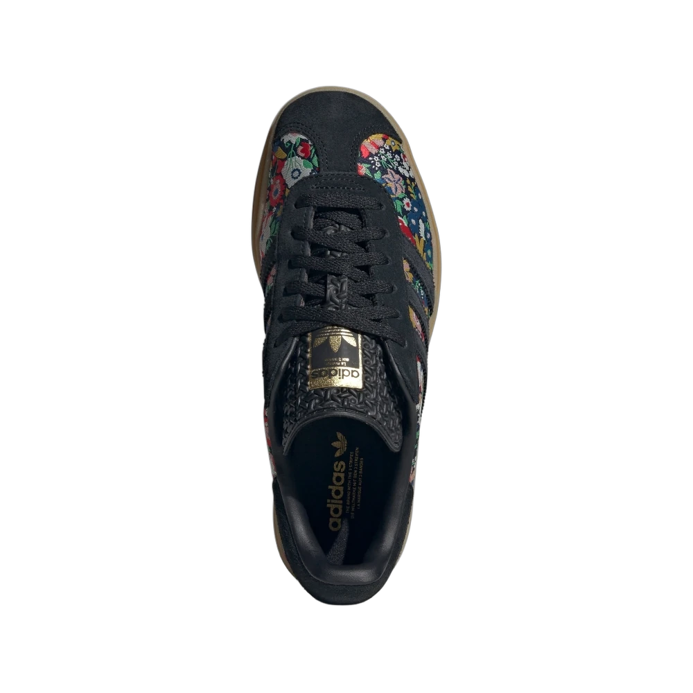 Adidas Gazelle Bold Liberty London Floral Embroidery, Core Black/Supplier Colour/Gold Metallic (JI2572)