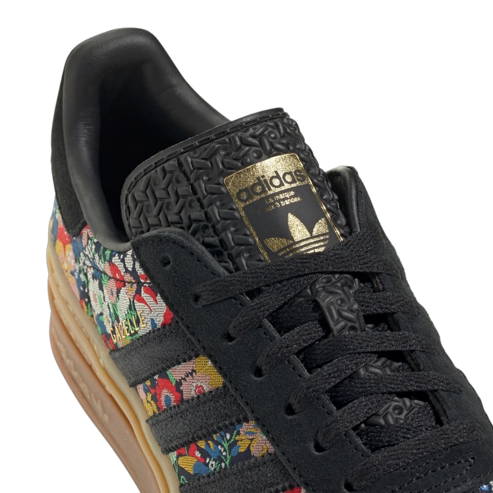 Adidas Gazelle Bold Liberty London Floral Embroidery, Core Black/Supplier Colour/Gold Metallic (JI2572)