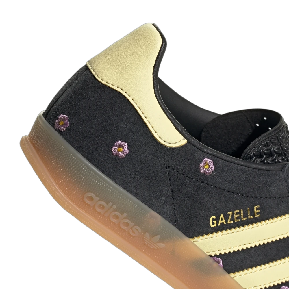 Adidas Gazelle Indoor Core Black Almost Yellow Floral, Core Black/Almost Yellow/Silver Dawn (IF4490)