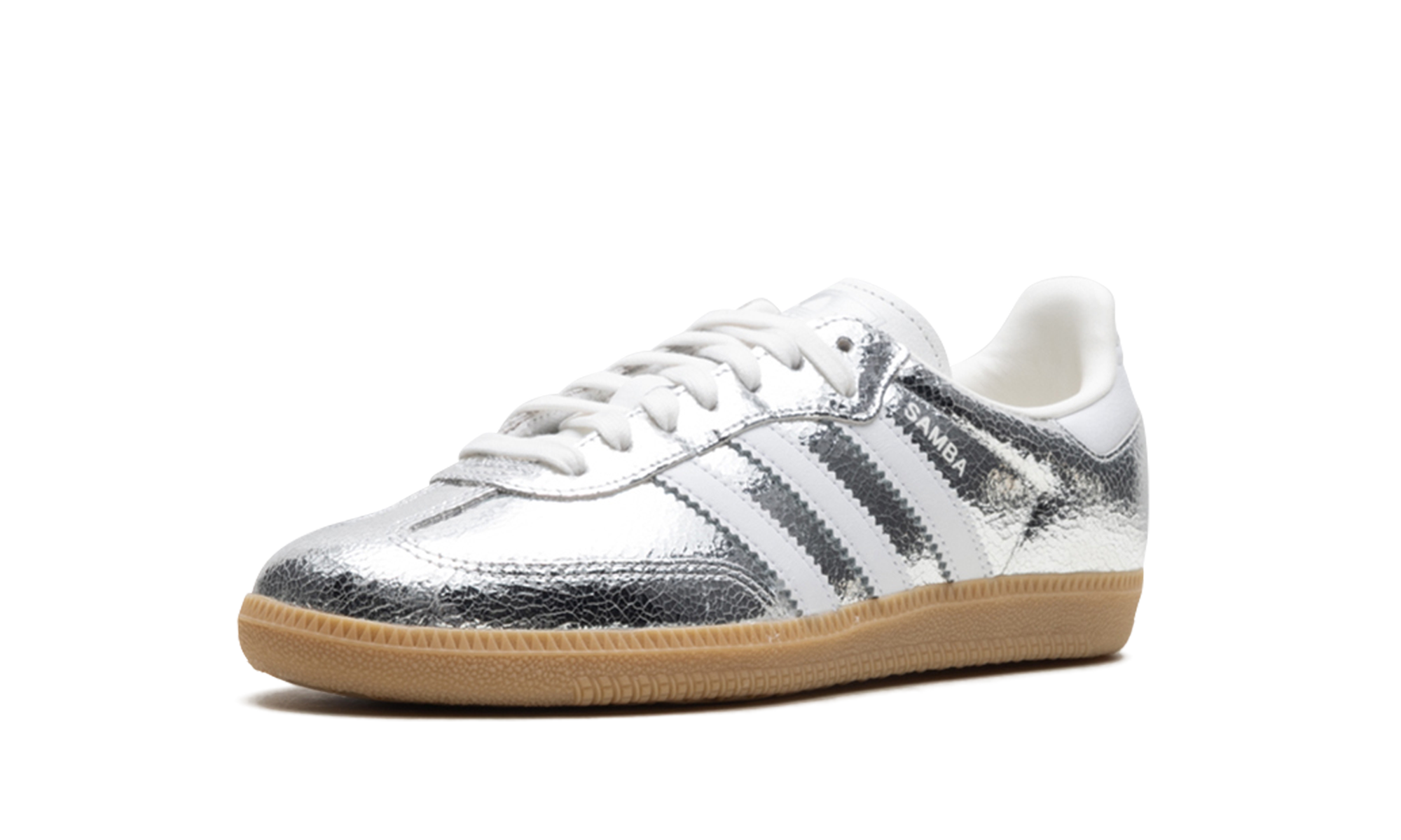 Adidas Samba OG Silver Metallic Cracked Leather