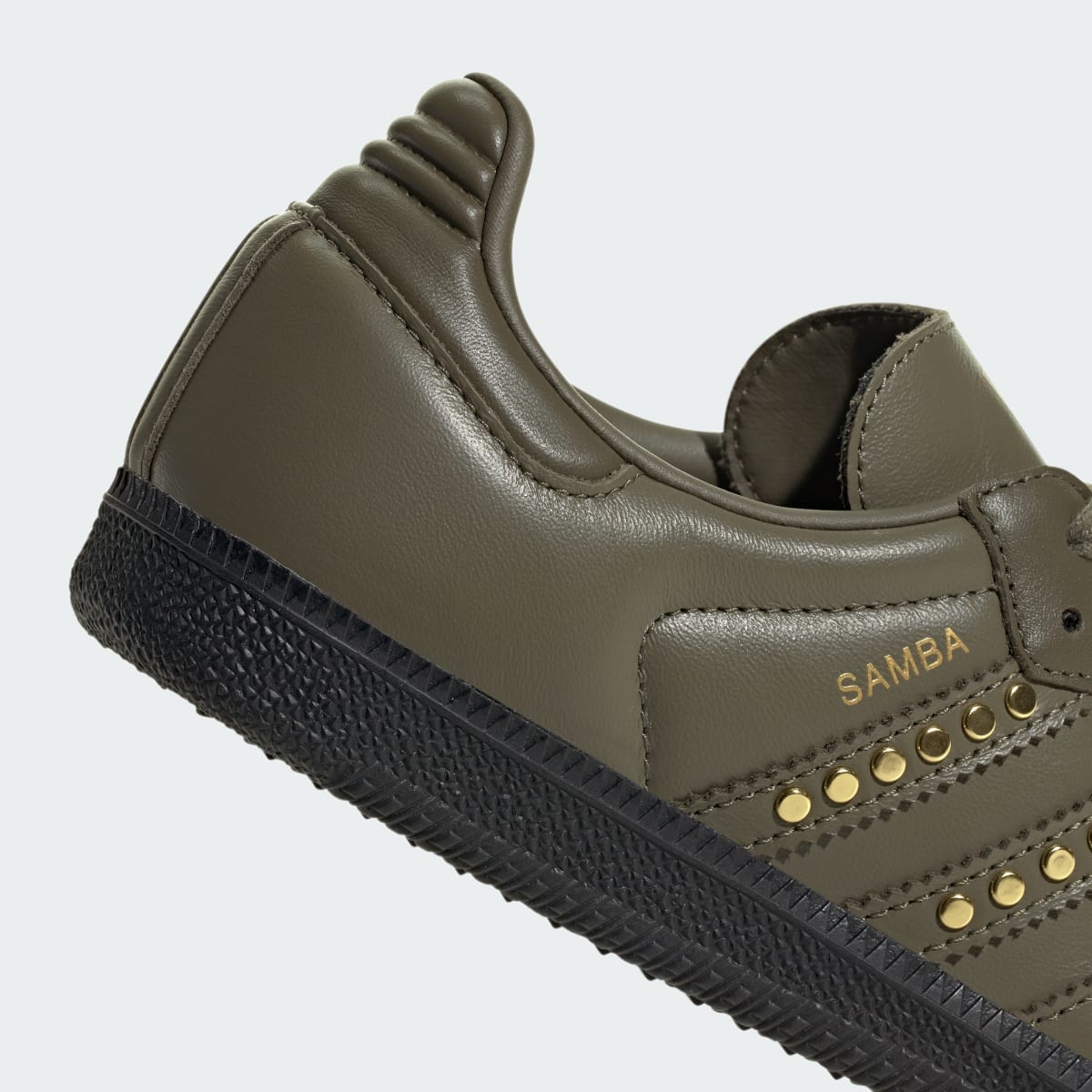 Adidas Samba OG Studded Stripes Dark Khaki Black