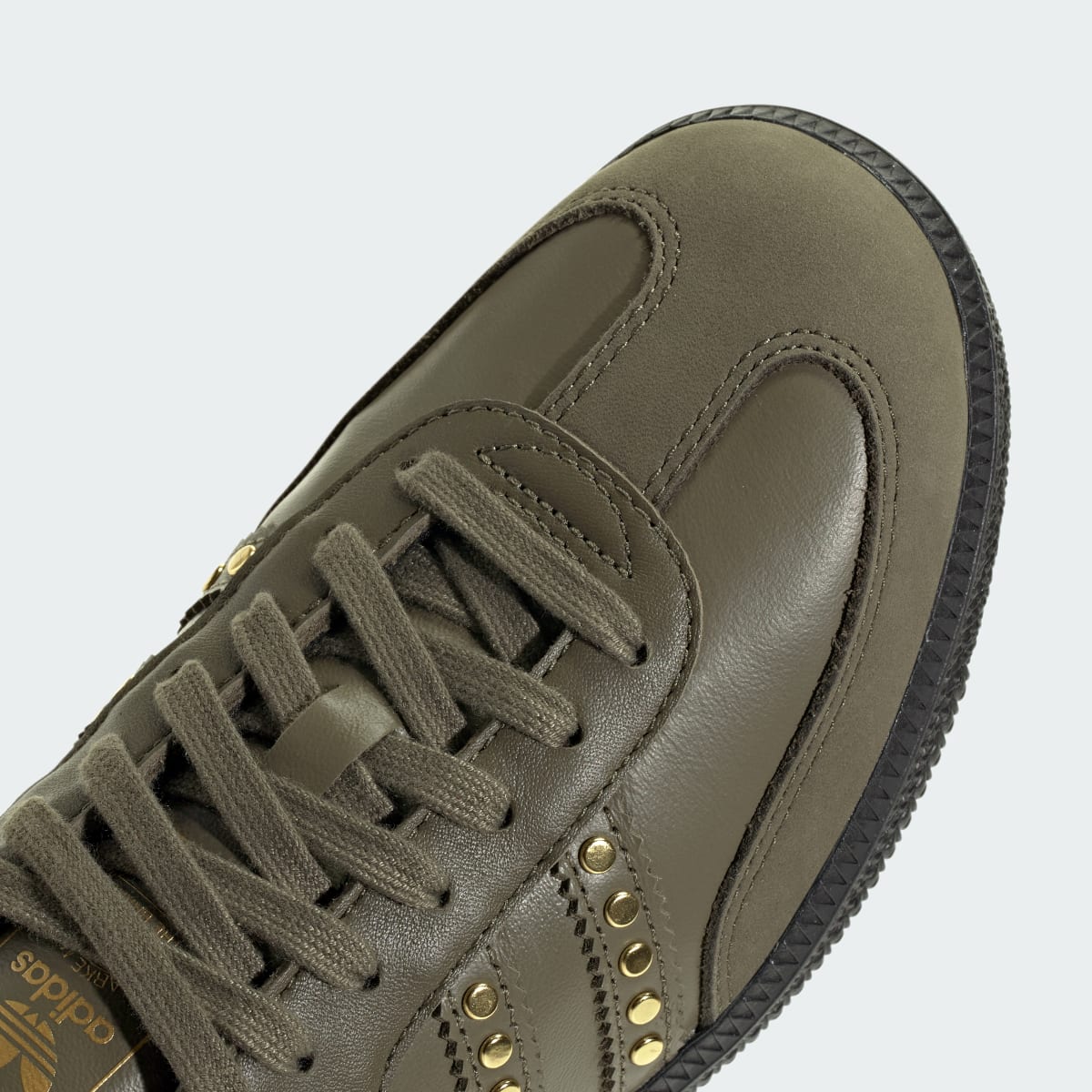 Adidas Samba OG Studded Stripes Dark Khaki Black