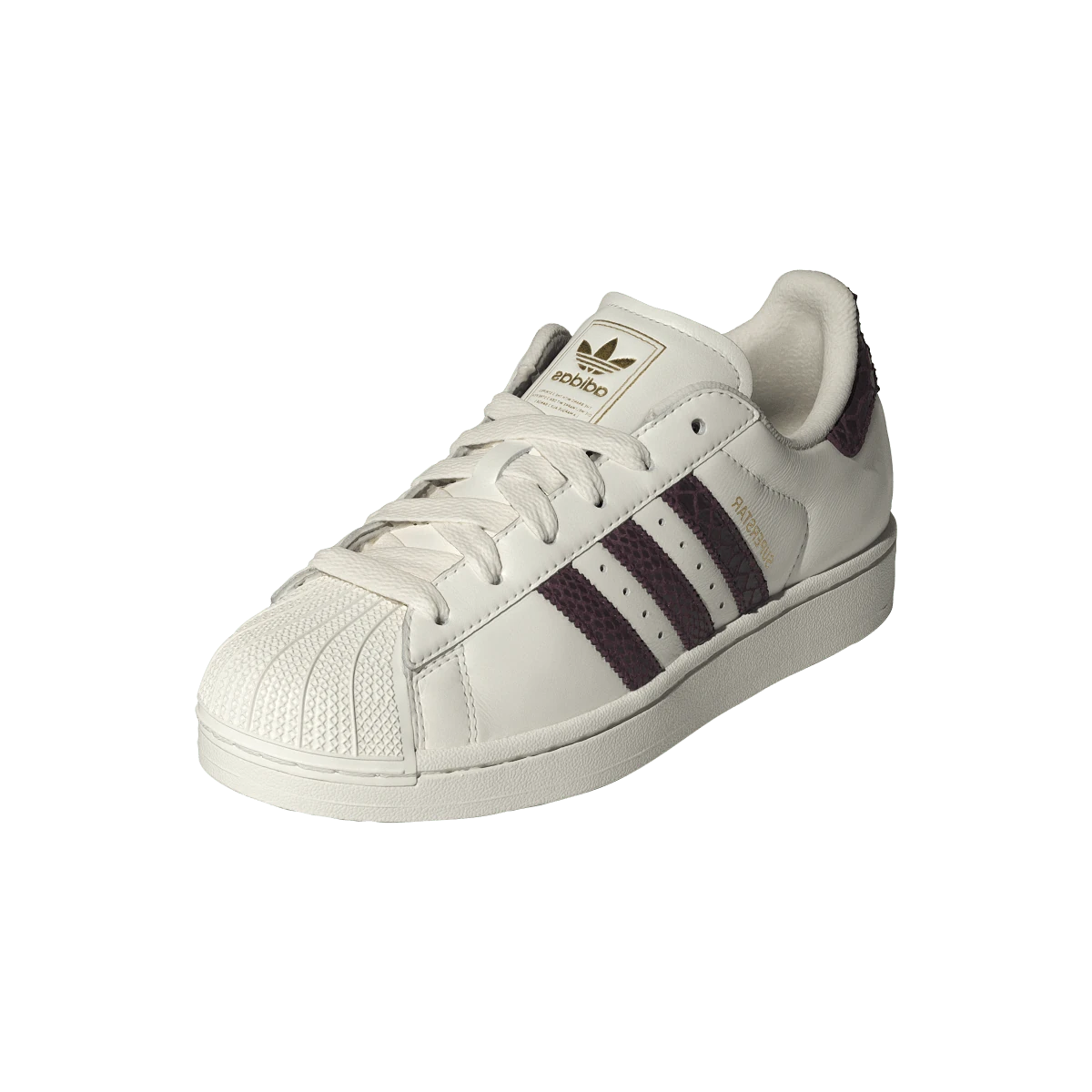 Adidas Superstar II Off White Maroon Snakeskin