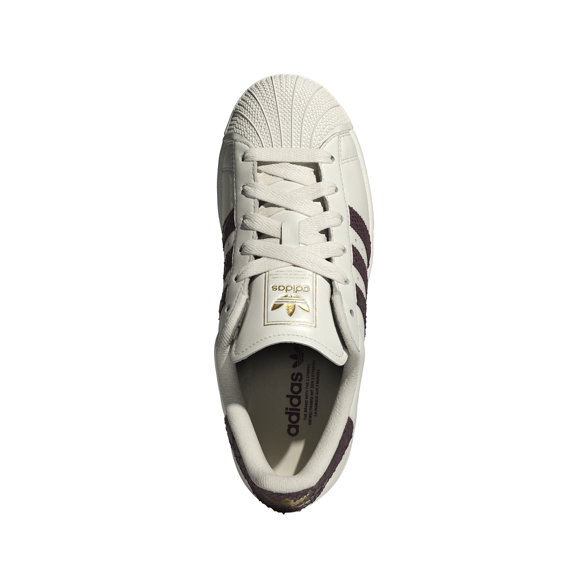 Adidas Superstar II Off White Maroon Snakeskin