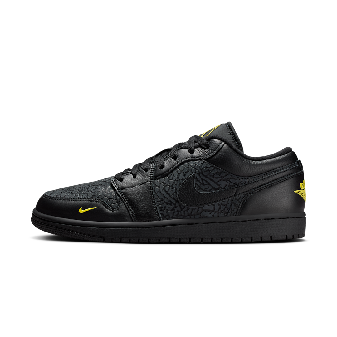 Air Jordan 1 Low Black Elephant Print, Black/Anthracite/Tour Yellow (IM6568-010)
