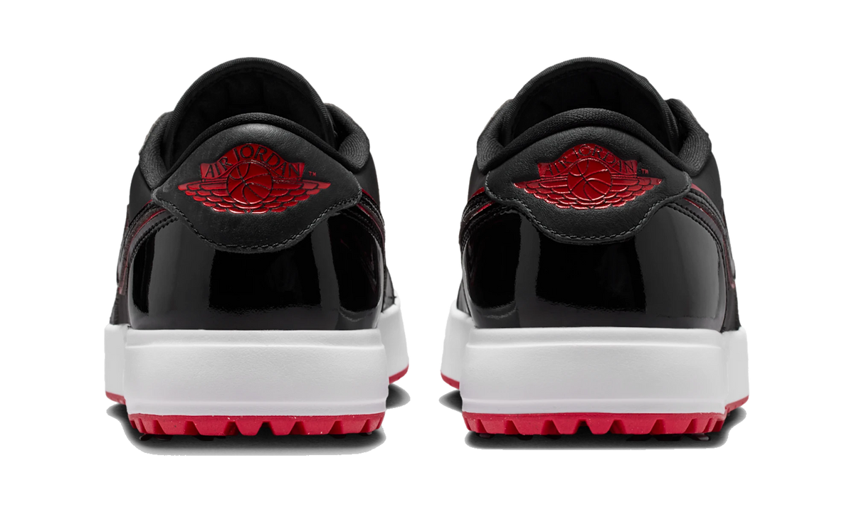 Air Jordan 1 Low Golf Spiked Bred Black Patent