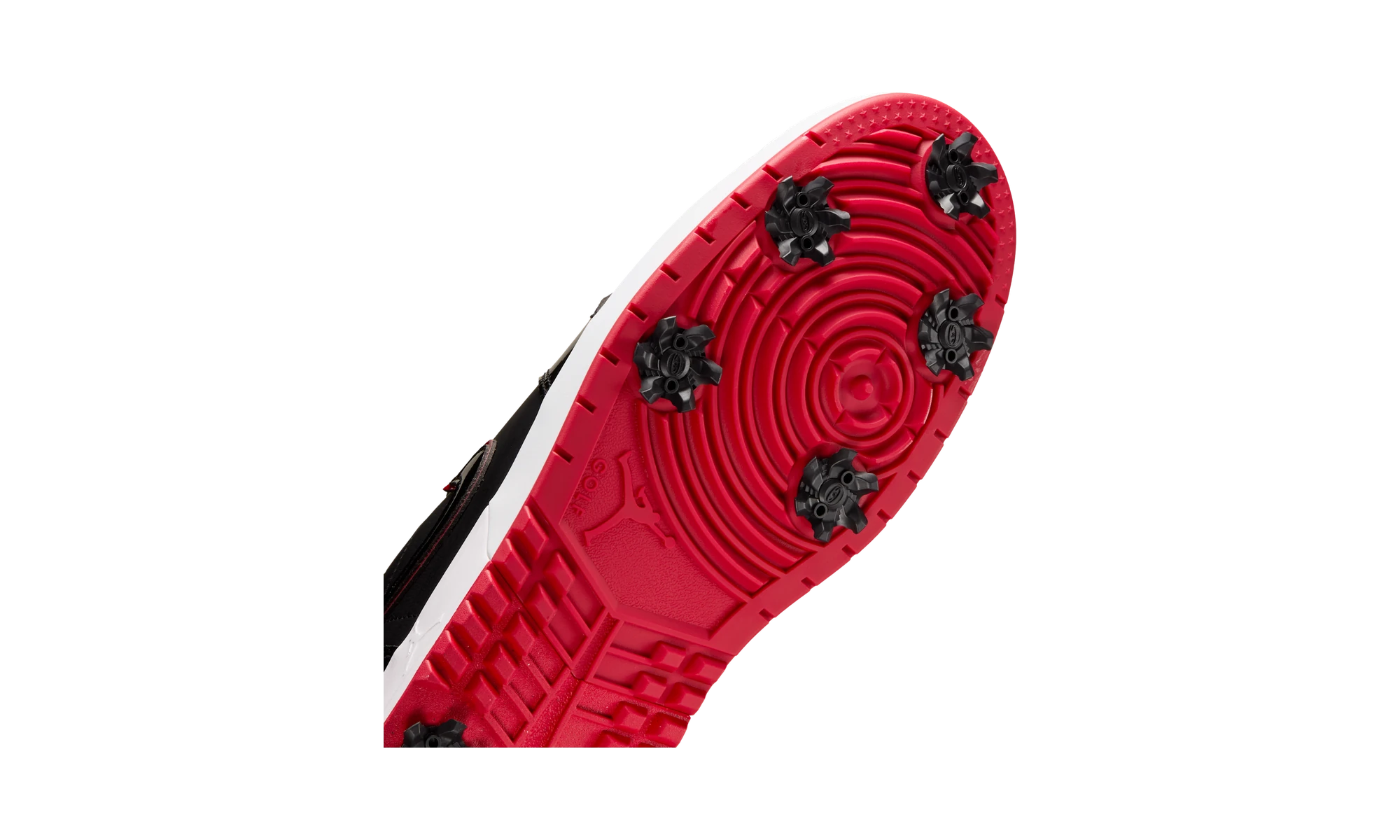 Air Jordan 1 Low Golf Spiked Bred Black Patent