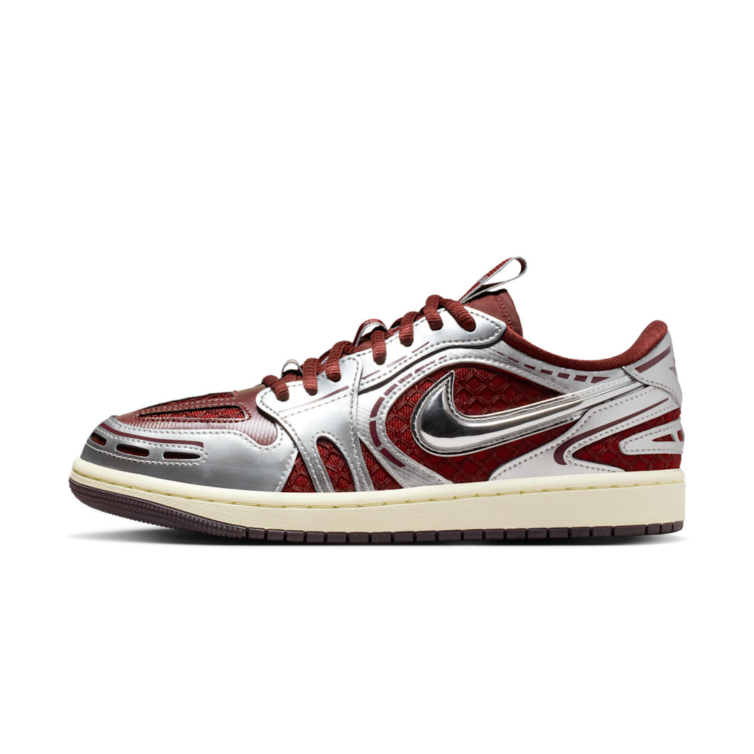 Air Jordan 1 Low Method of Make V3 Dark Team Red Metallic Silver, Dark Team Red/Metallic Silver/Coconut Milk/Dark Team Red (HQ2186-600)