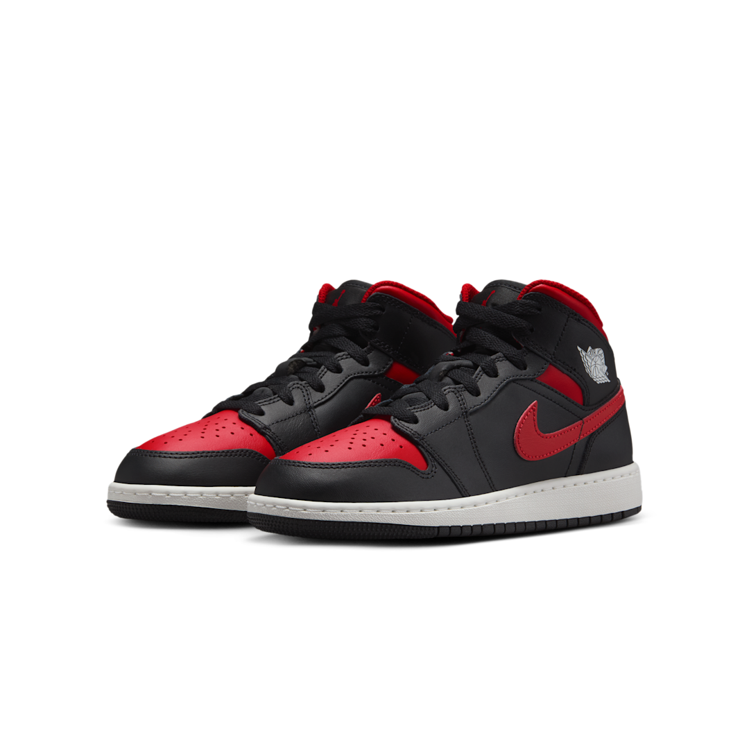 Air Jordan 1 Mid Black Summit White Varsity Red, Black/Summit White/Varsity Red (DQ8423-067)