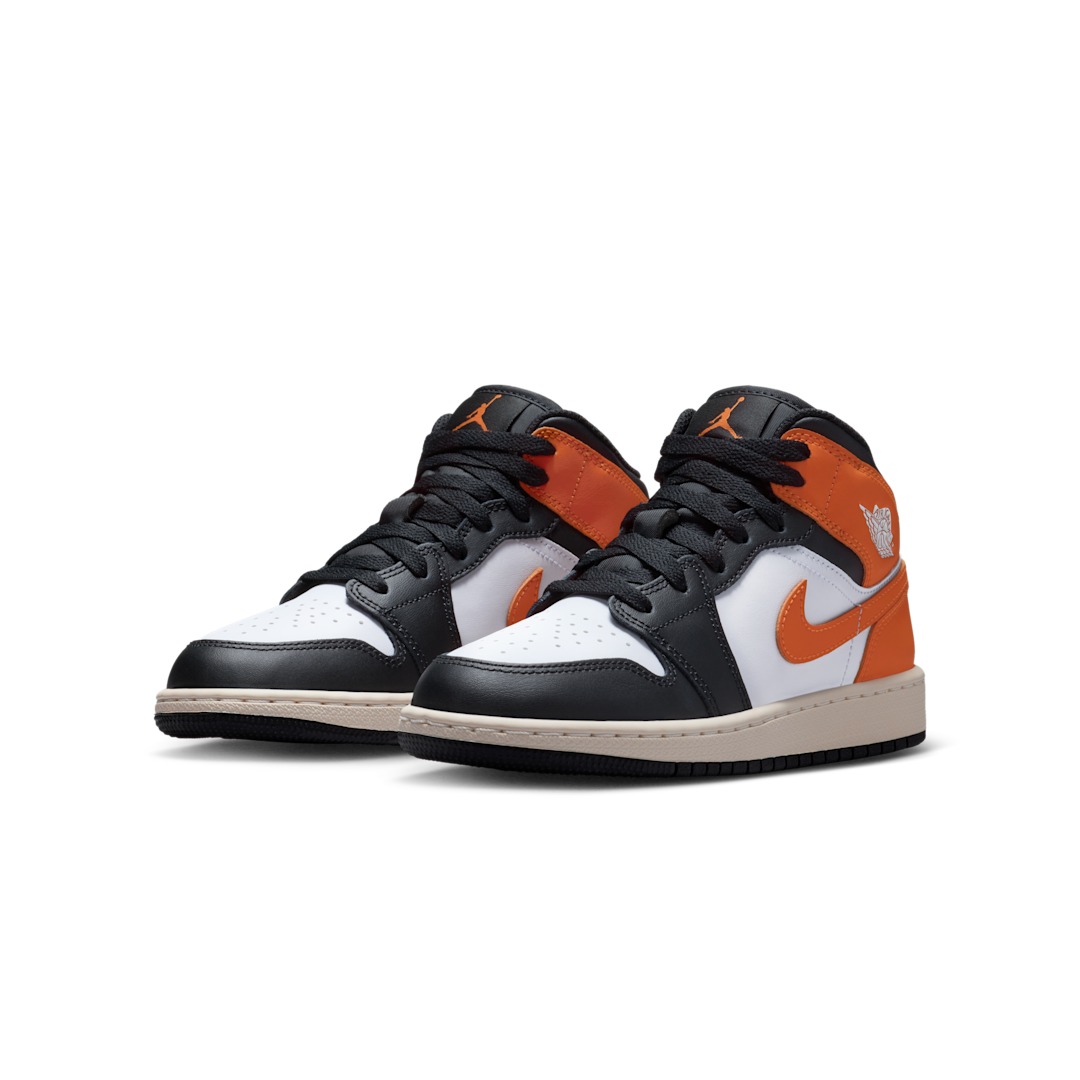 Air Jordan 1 Mid Black Toe Starfish, Starfish/White/Sail/Black (DQ8423-801)