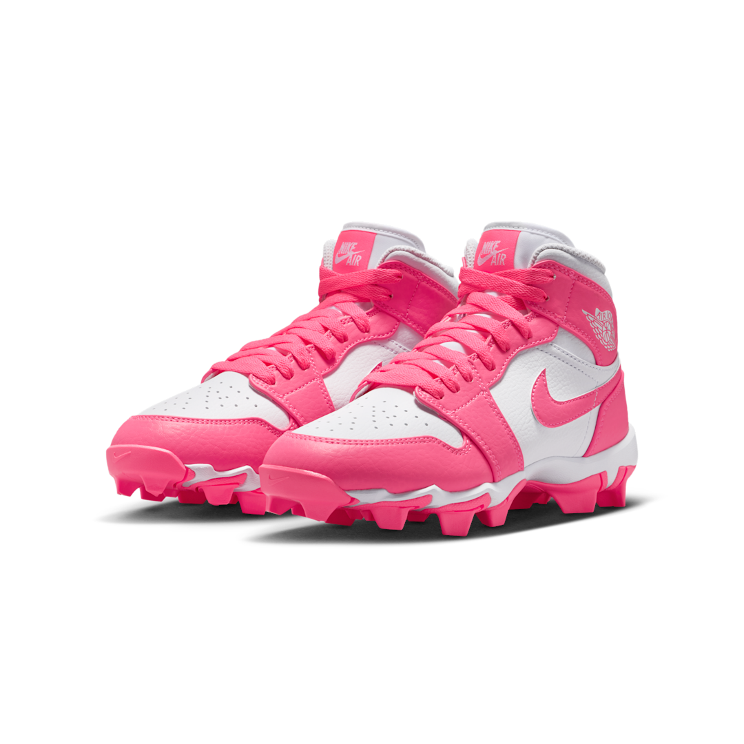 Air Jordan 1 Mid Cleat White Digital Pink