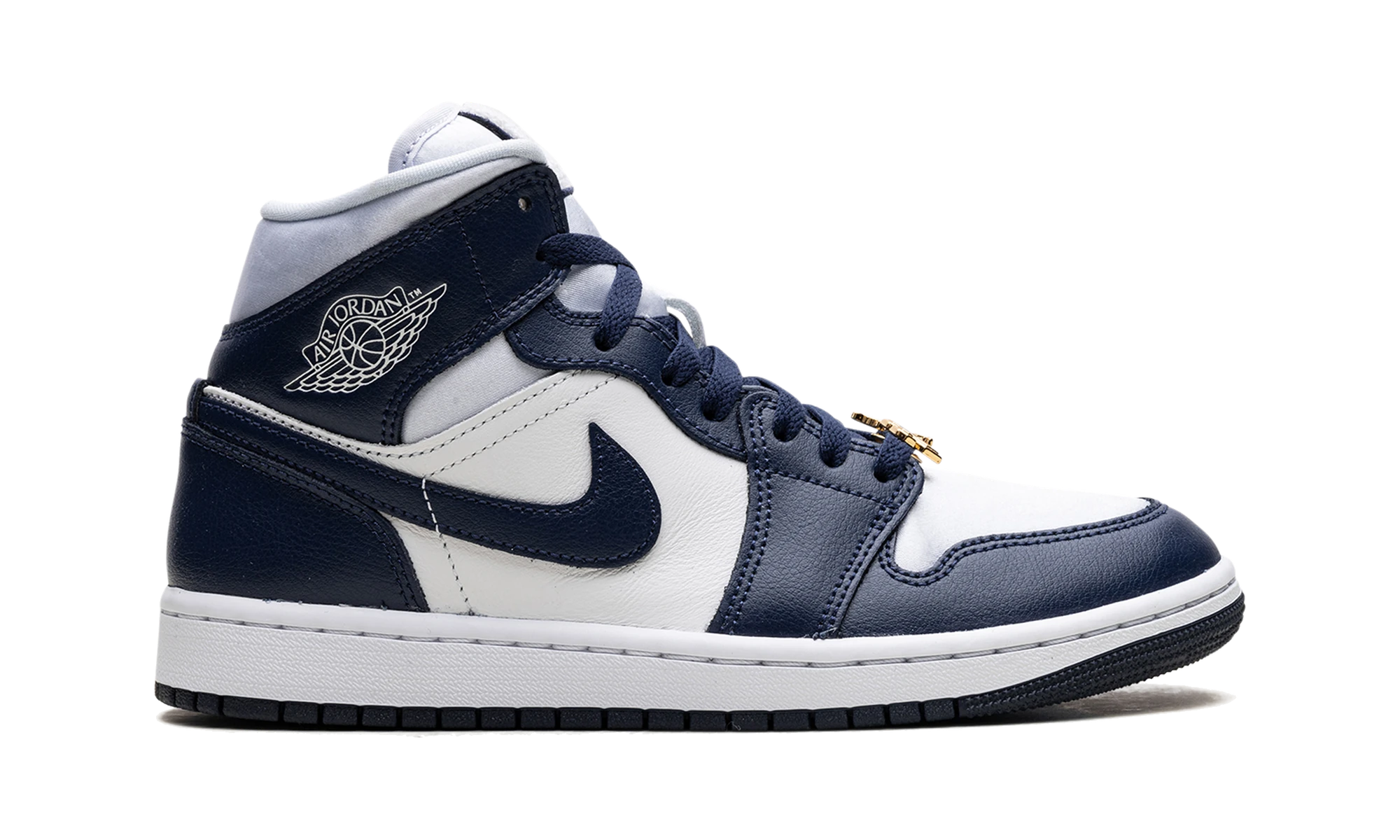 Air Jordan 1 Mid Football Grey White Midnight Navy