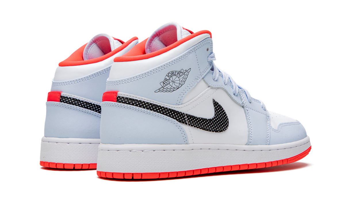 Air Jordan 1 Mid Half Blue Polka Dot Swoosh