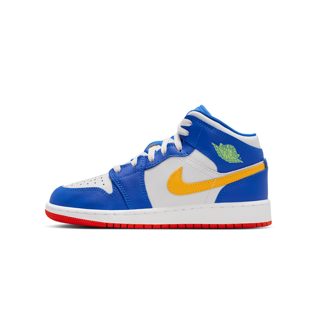 Air Jordan 1 Mid Racer Blue Red Gold