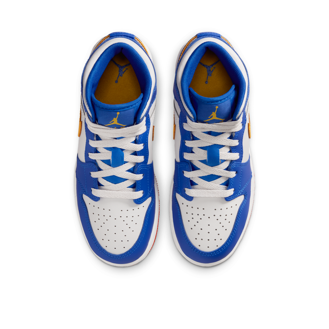 Air Jordan 1 Mid Racer Blue Red Gold