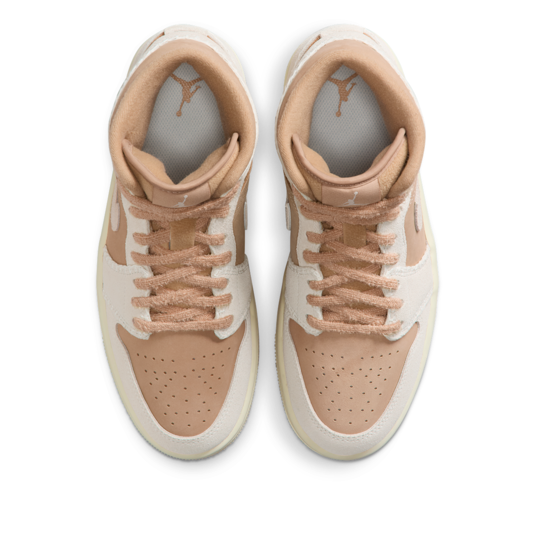 Air Jordan 1 Mid SE Cozy Girl, Hemp/Light Orewood Brown/Sail (HV4269-200)