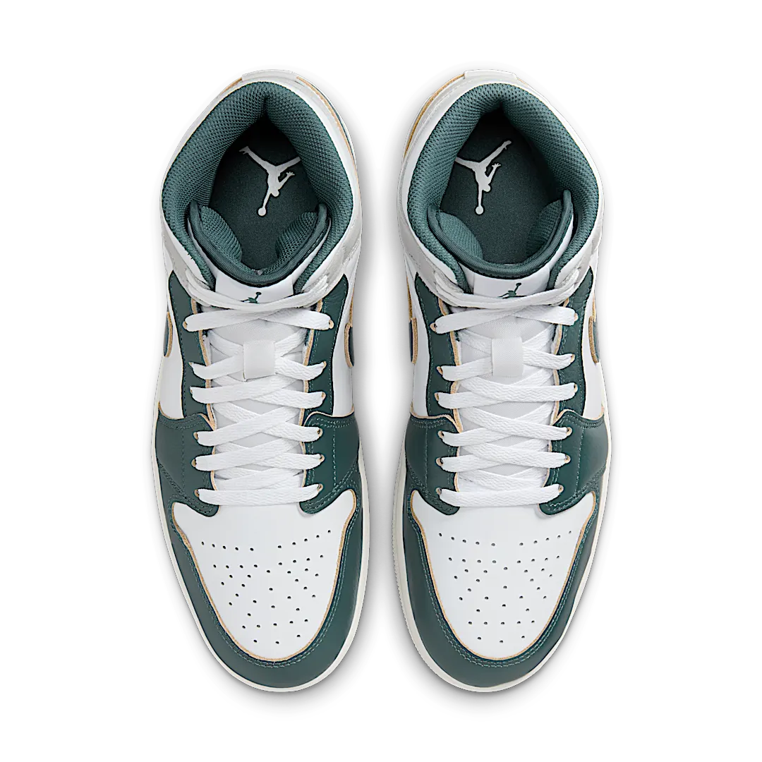 Air Jordan 1 Mid SE Oxidized Green Grey, White/Sail/Neutral Grey/Oxidized Green (FQ7720-103 / FQ8088-103)