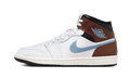 Air Jordan 1 Mid SE White Brown Blue Grey