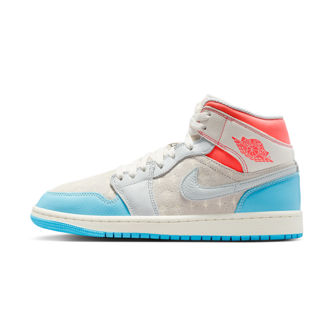Air Jordan 1 Mid Sail Hot Lava Blue Chill, Sail/Hot Lava/Muslin/Blue Chill (IM7420-133)