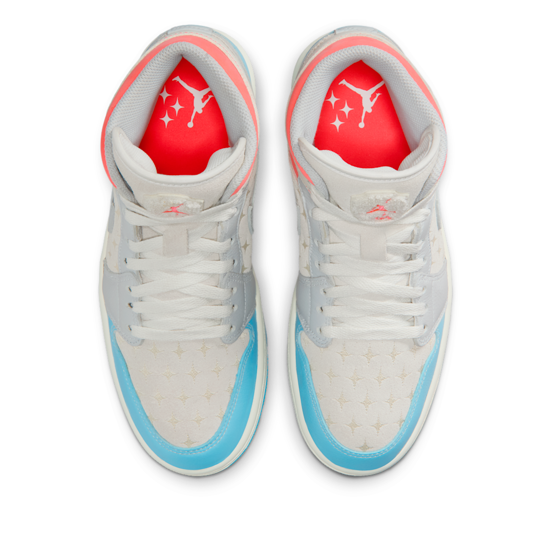 Air Jordan 1 Mid Sail Hot Lava Blue Chill, Sail/Hot Lava/Muslin/Blue Chill (IM7420-133)