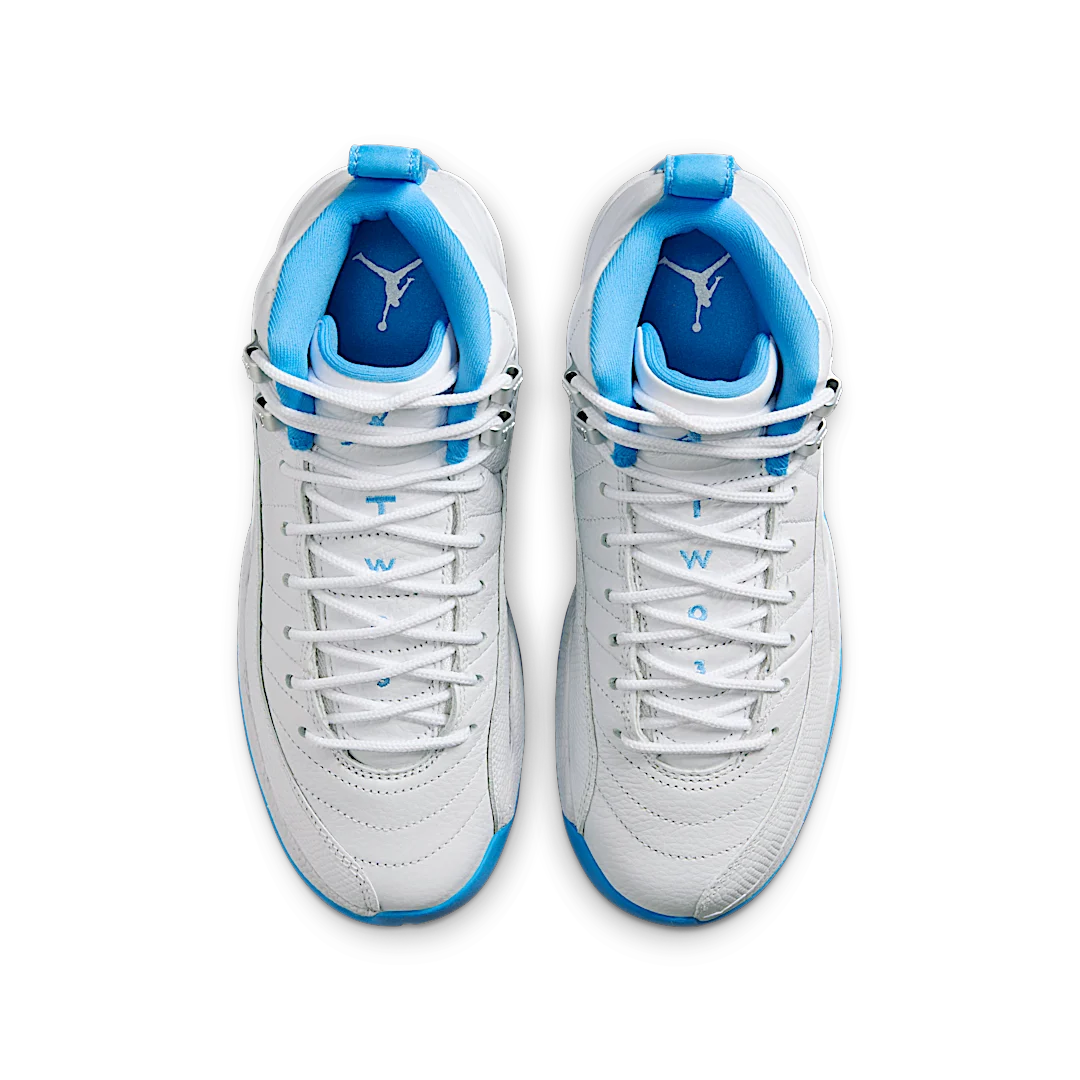 Air Jordan 12 Retro Melo, White/University Blue/Metallic Silver (153265-112)