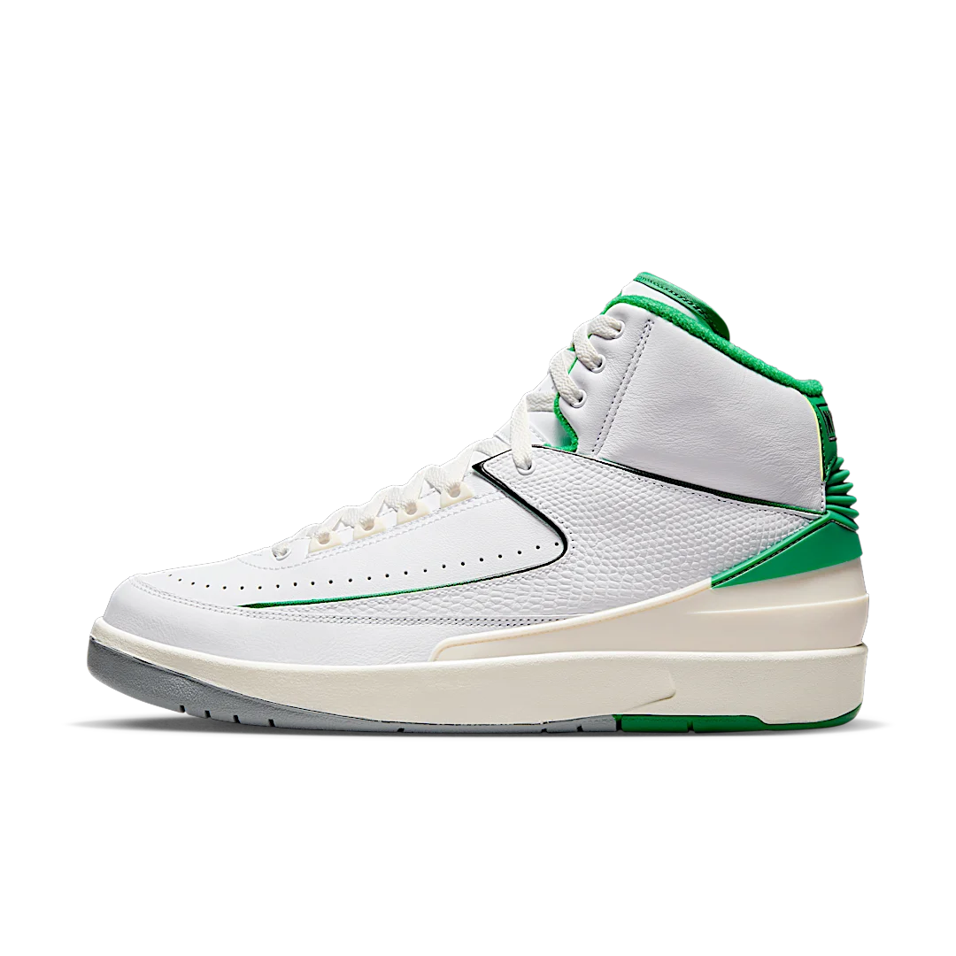 Air Jordan 2 Retro Lucky Green, White/Lucky Green/Sail/Light Steel Grey (DR8884-103 / DQ8562-103)