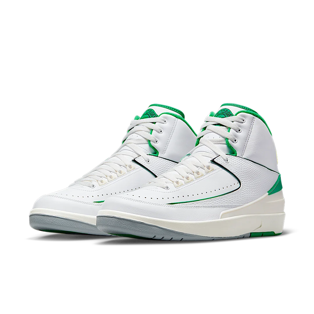 Air Jordan 2 Retro Lucky Green, White/Lucky Green/Sail/Light Steel Grey (DR8884-103 / DQ8562-103)