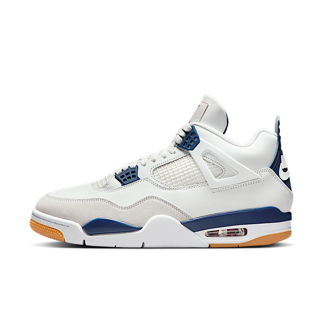 Air Jordan 4 Retro SB Navy, Summit White/White/Navy/Neutral Grey/Gum Yellow/Varsity Red (DR5415-100)