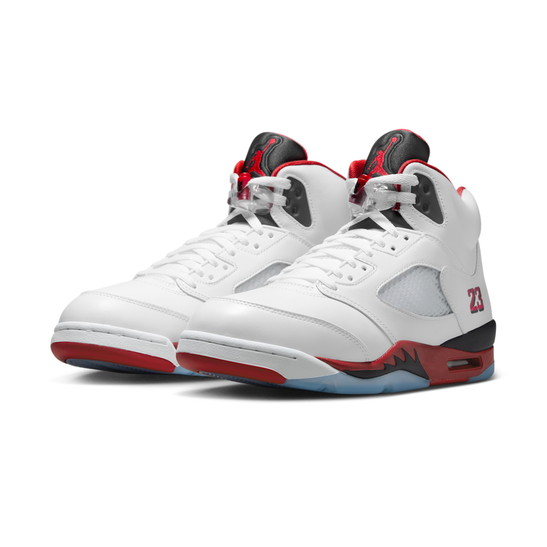 Air Jordan 5 Retro Fire Red Black Tongue (2025), White/Fire Red/Black (HQ7978-101)