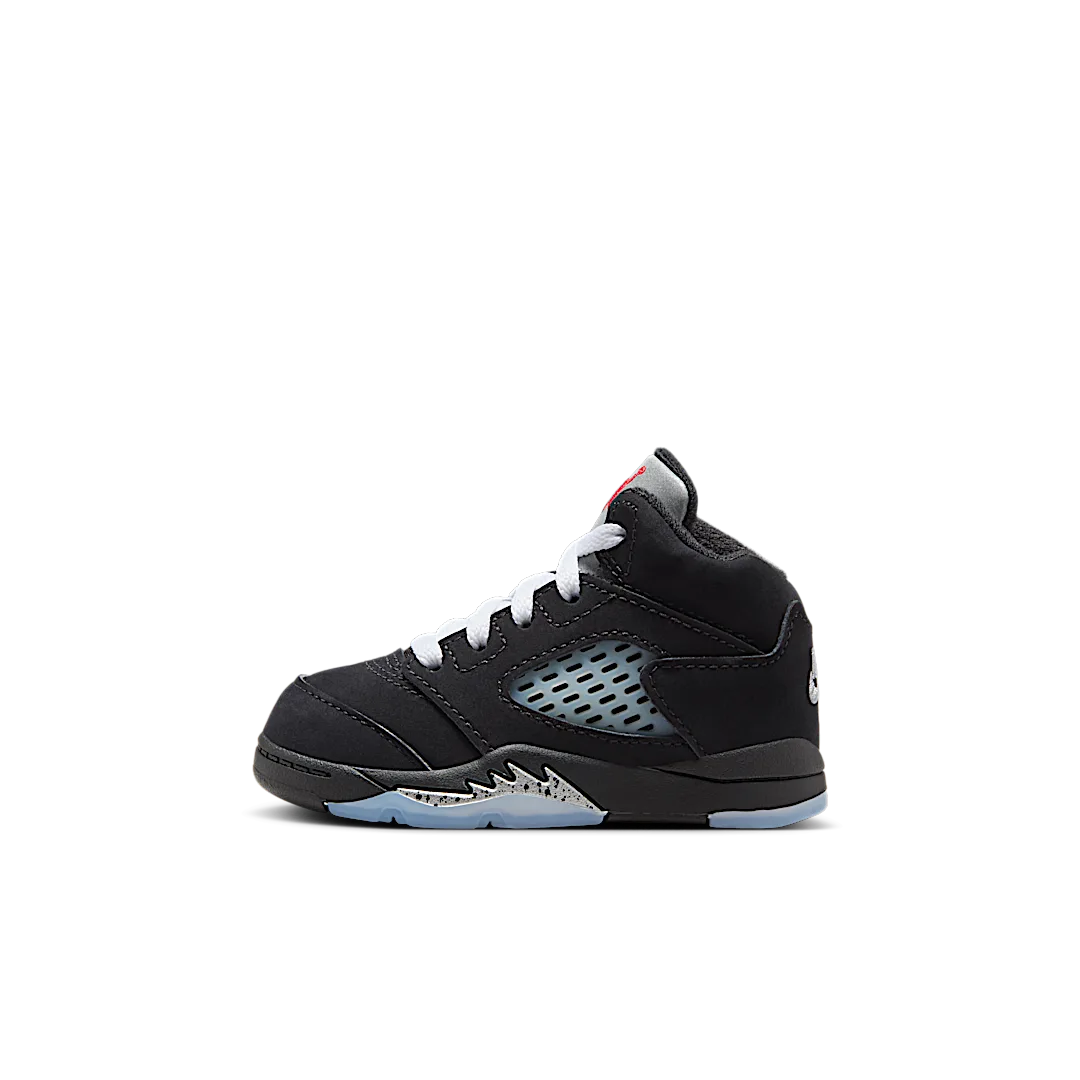 Air Jordan 5 Retro OG Black Metallic Reimagined (TD), Black/White-Metallic Silver-Fire Red (HF3977-001)