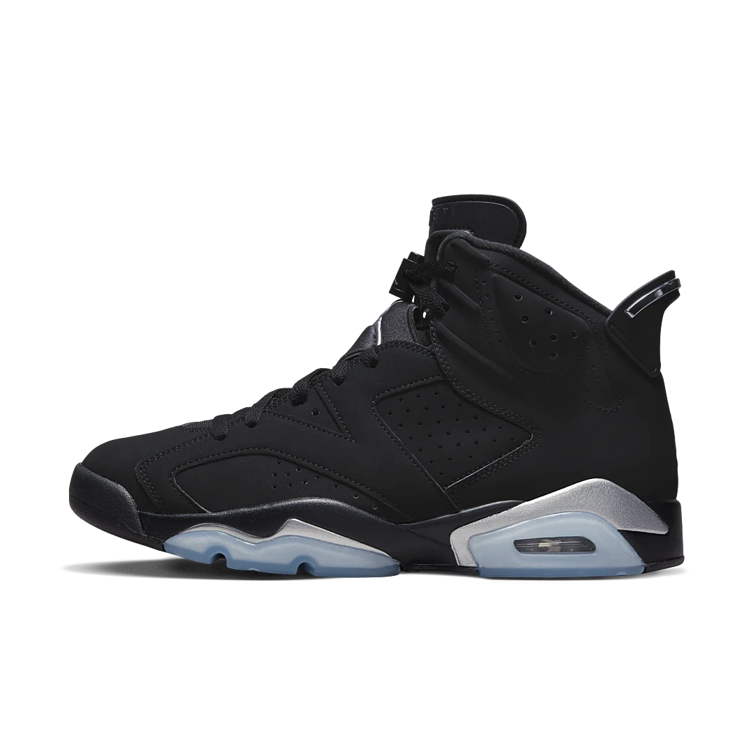 Air Jordan 6 Retro Chrome, Black/Black/Metallic Silver (DX2836-001 / DX2835-001)