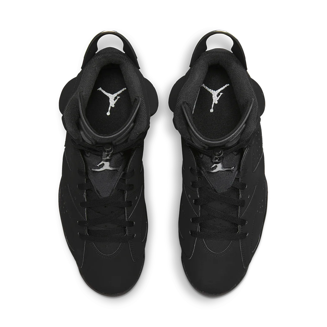 Air Jordan 6 Retro Chrome, Black/Black/Metallic Silver (DX2836-001 / DX2835-001)