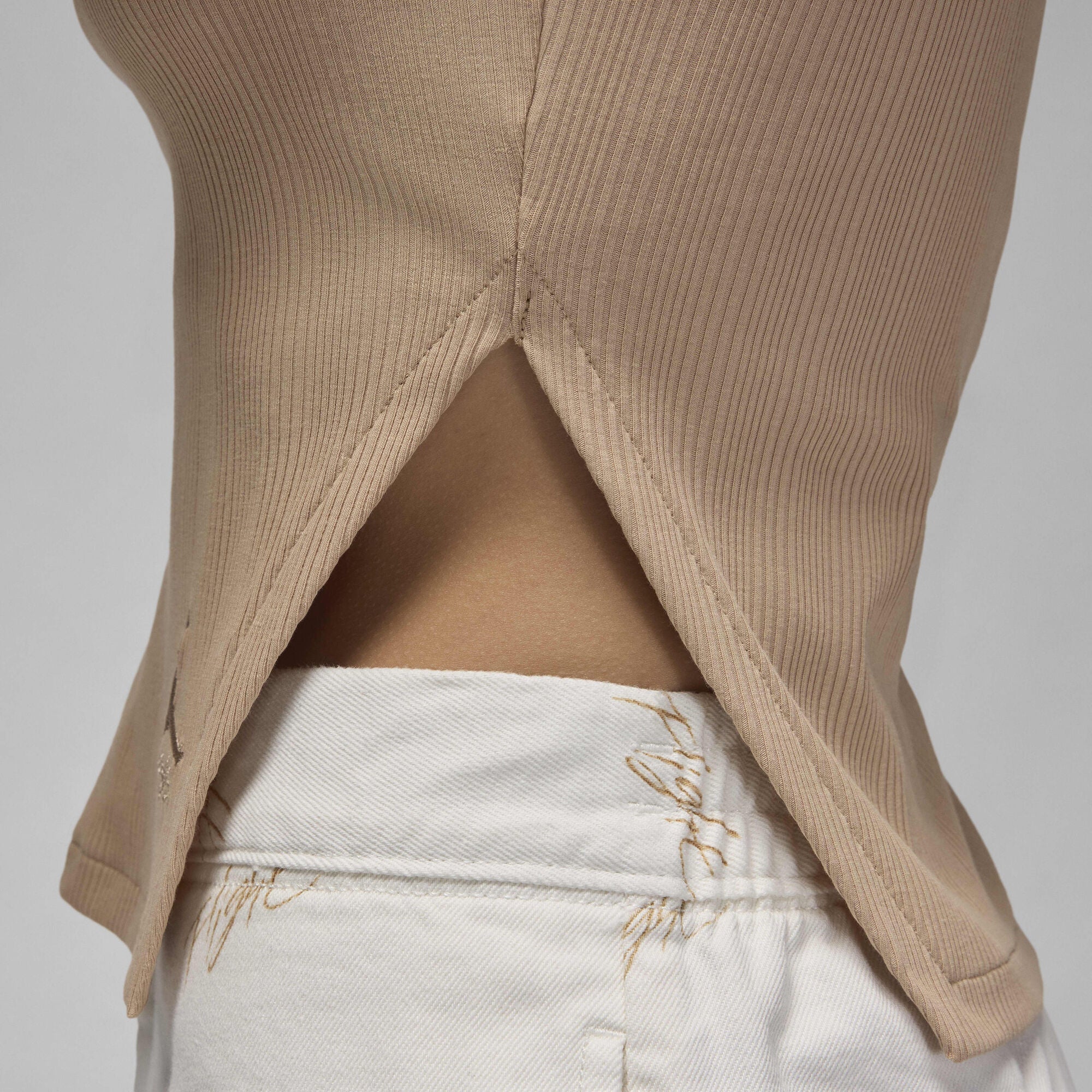 Air Jordan Asymmetrical Ribbed Tank Top Legend Medium Brown