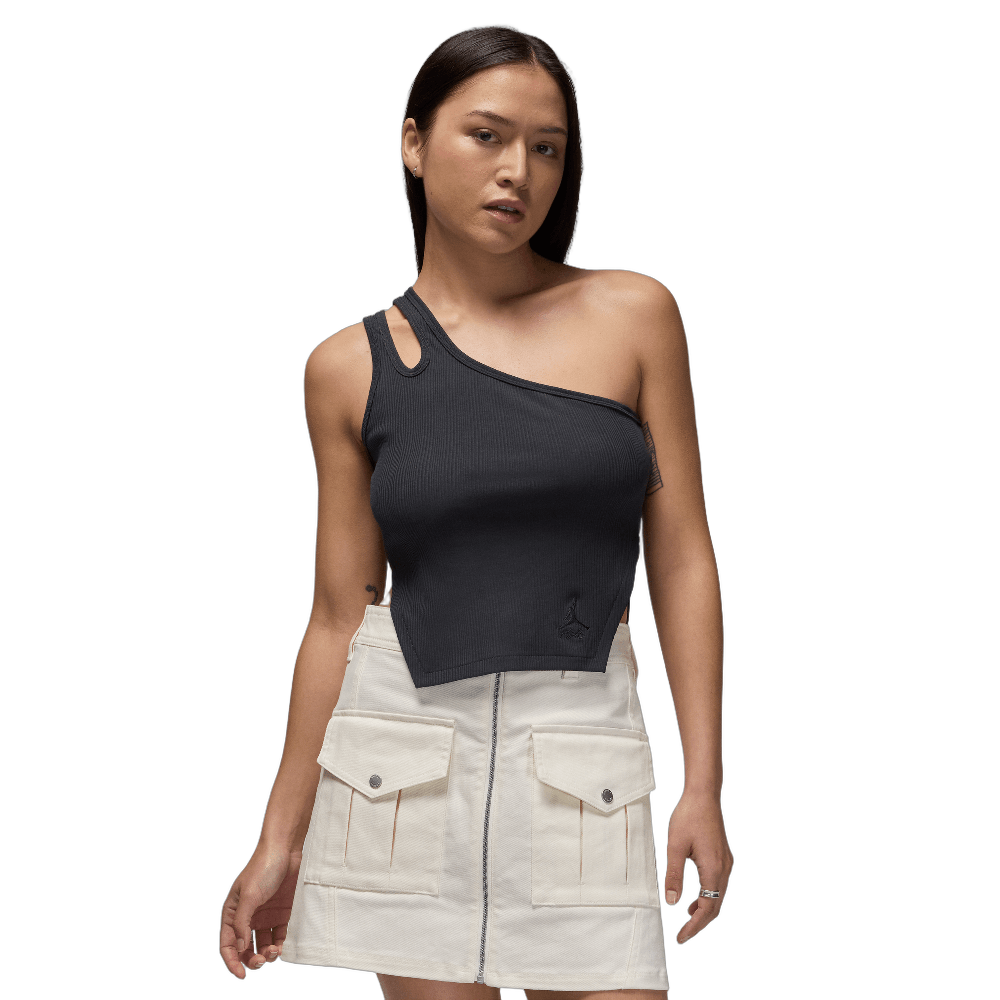 Air Jordan Women's Asymmetrical Ribbed Tank Off Noir - Sneak
