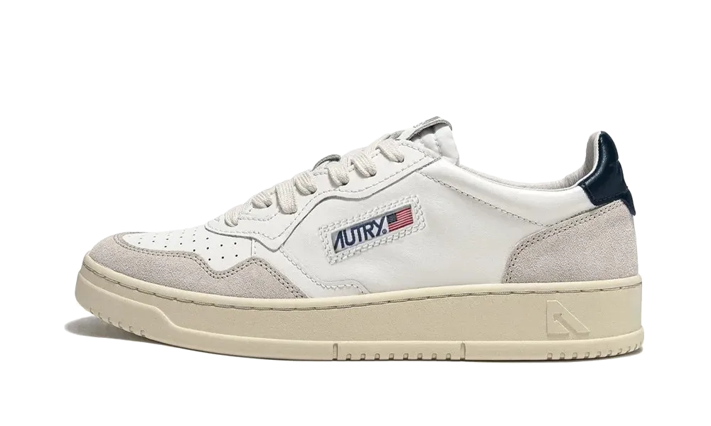 Autry Medalist Leather Low White Black Beige