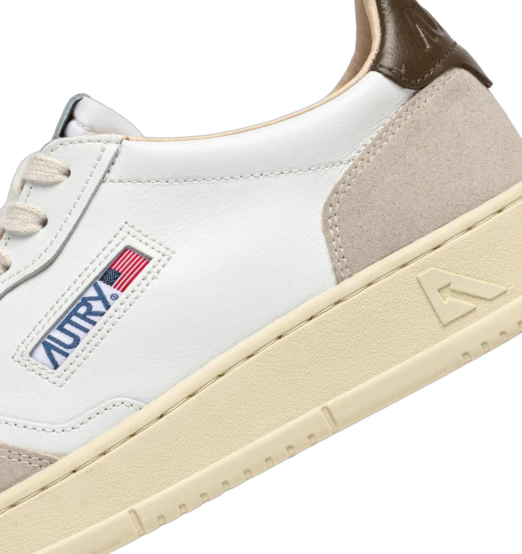 Autry Medalist Leather Low White Teak