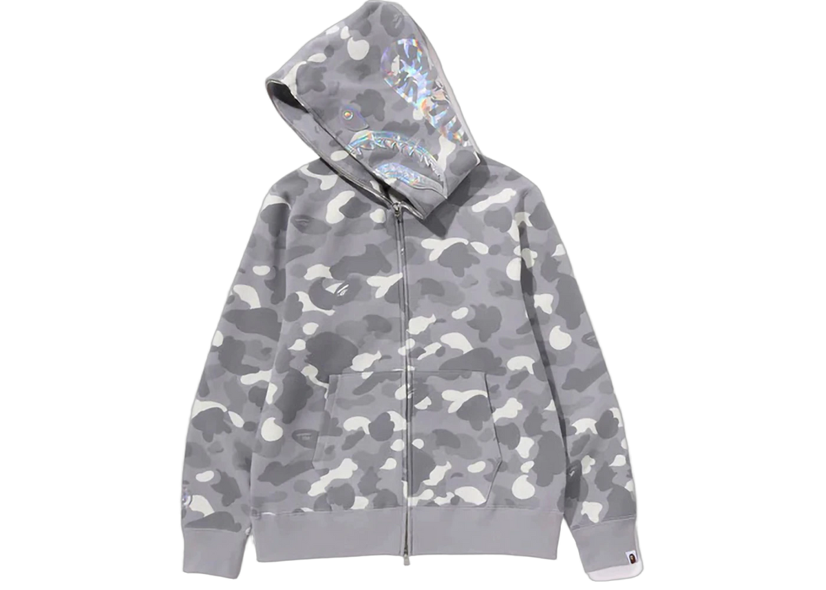 BAPE City Camo Shark Full Zip Hoodie (SS24) Gray