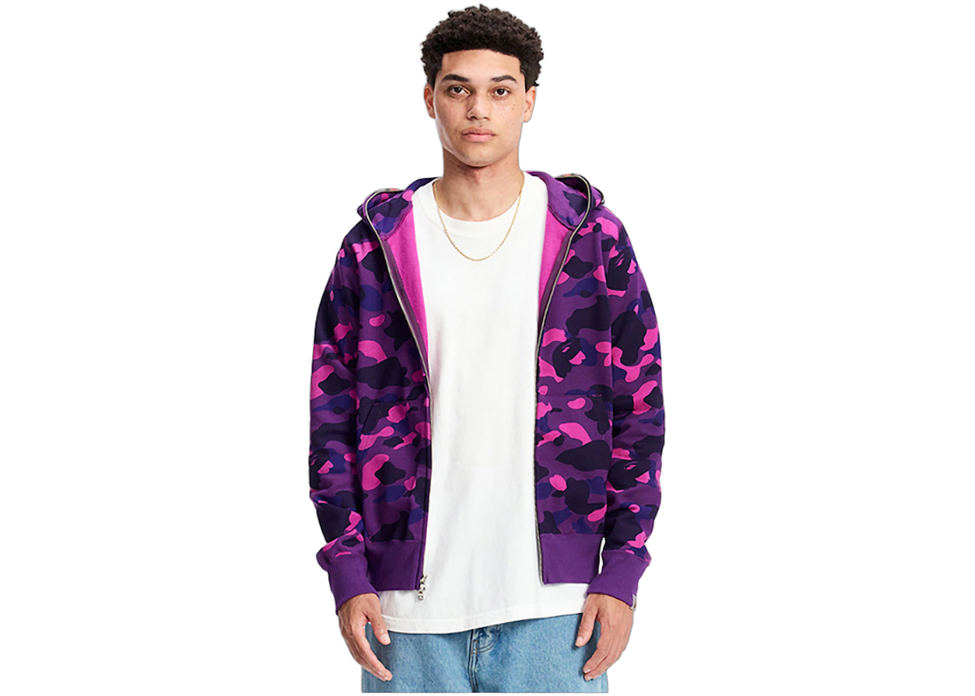BAPE Color Camo Shark Full Zip Hoodie Purple