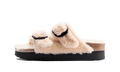 Birkenstock Boston Big Buckle Platform Shearling Teddy Eggshell