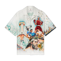 Casablanca Celebration Du Sport Short-Sleeve Silk Shirt Multicolor